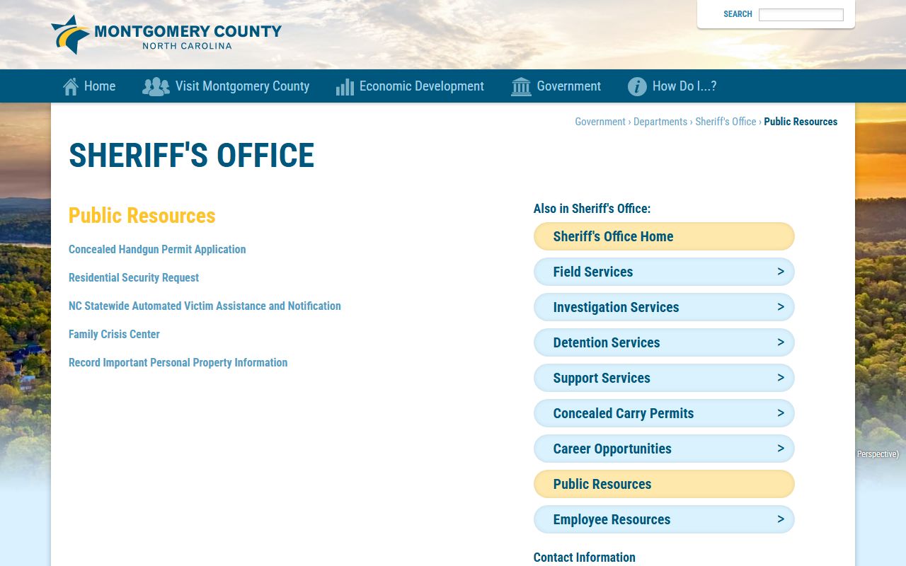 Montgomery County arrest records and court charges Sheriff public resources