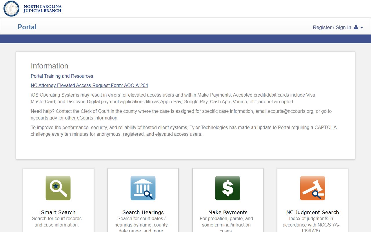 Montgomery County court records eCourts Portal search page