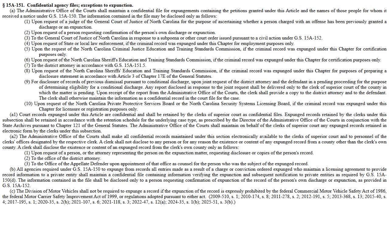 Montgomery County criminal court records confidential expunction statute