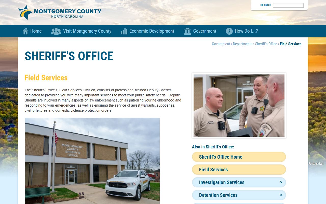 Montgomery County criminal court records sheriff field services warrant source