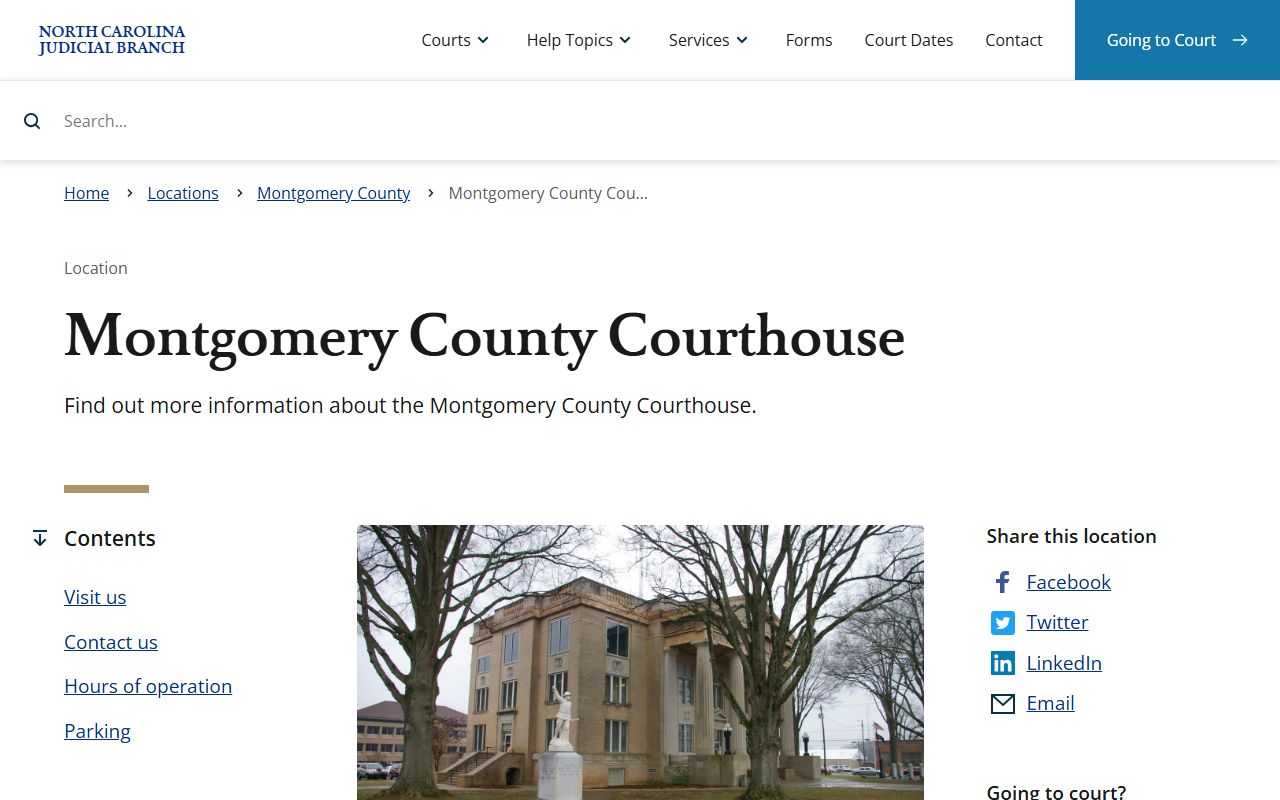 Montgomery County court records courthouse page
