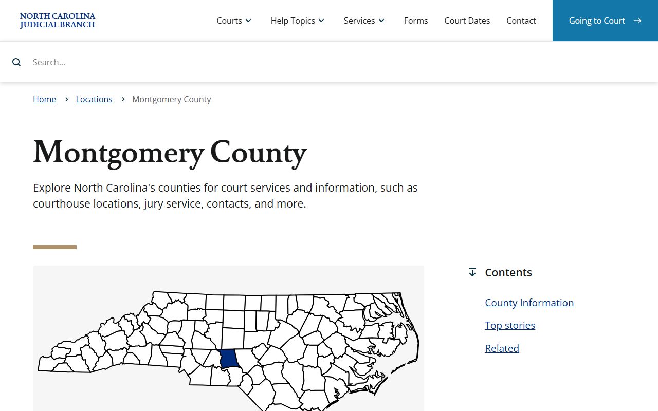 Montgomery County court records Judicial Branch county page