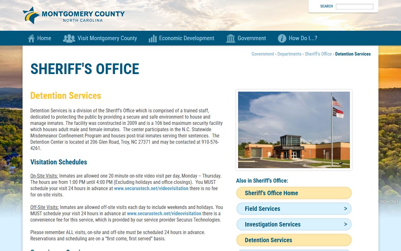 Montgomery County inmate search detention services source