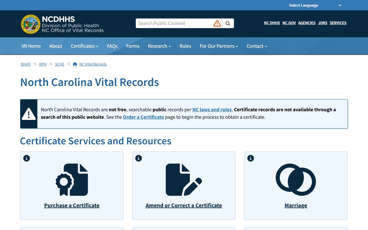 Montgomery County divorce records North Carolina Vital Records source