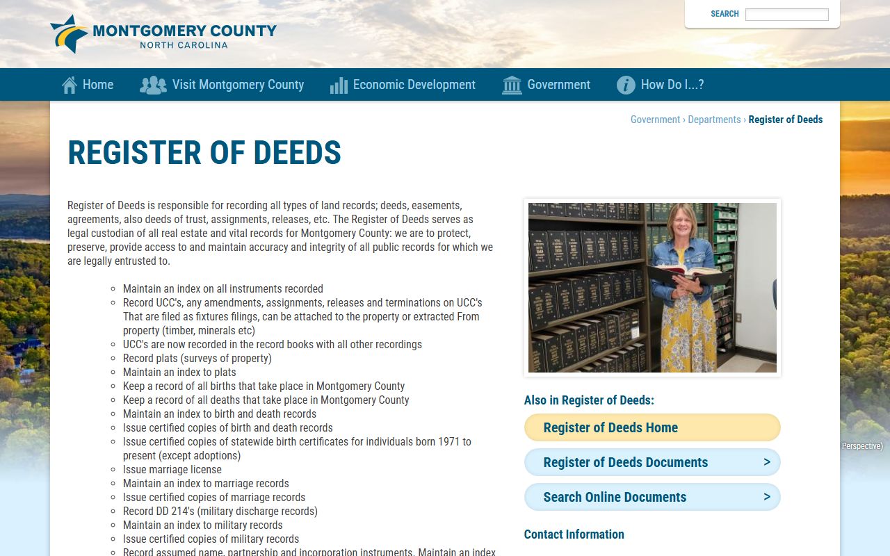 Montgomery County marriage records Register of Deeds office source