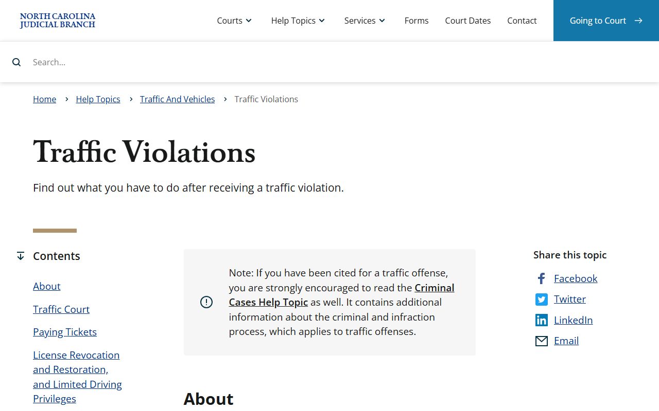 Montgomery County traffic court records traffic violations help page