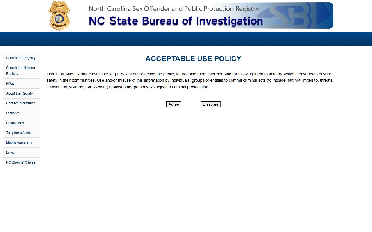 Montgomery County warrant search and NC sex offender registry source